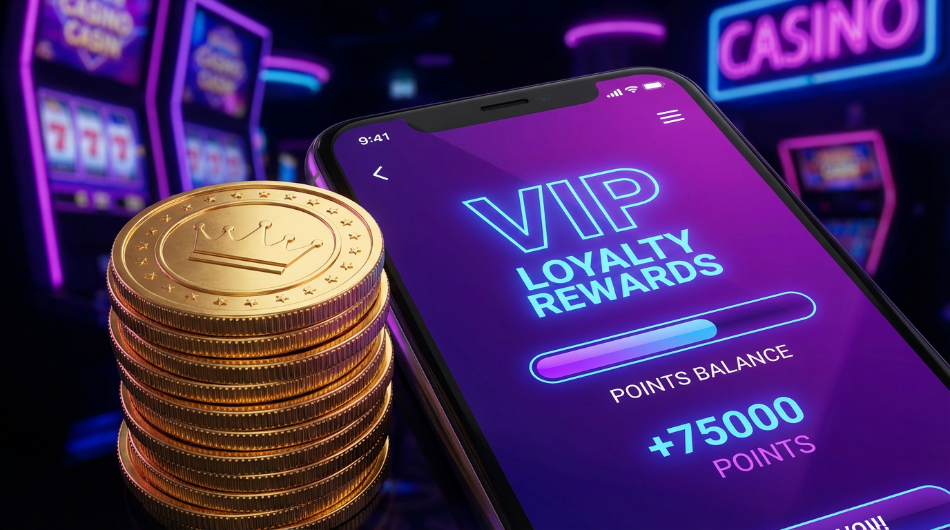 Ilustracja przedstawiająca cyfrowe monety i karty lojalnościowe