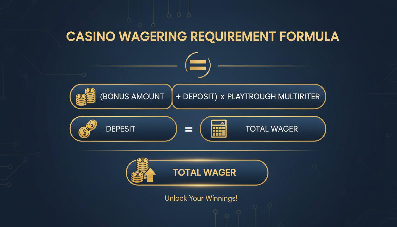 Infografika przedstawiająca proces przeliczania bonusu kasynowego