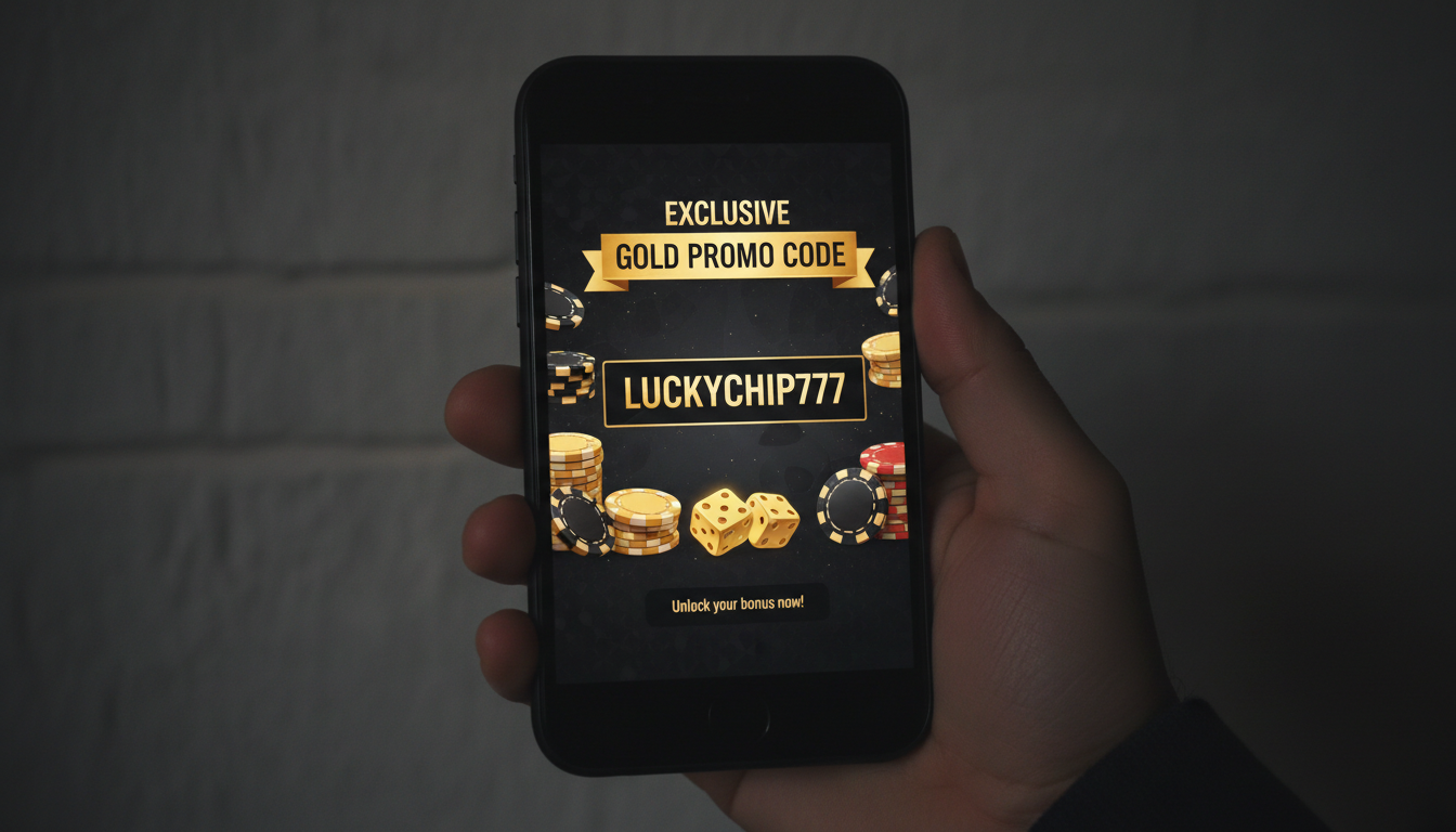 Osoba trzymająca telefon z otwartym e-mailem zawierającym kod promocyjny do kasyna