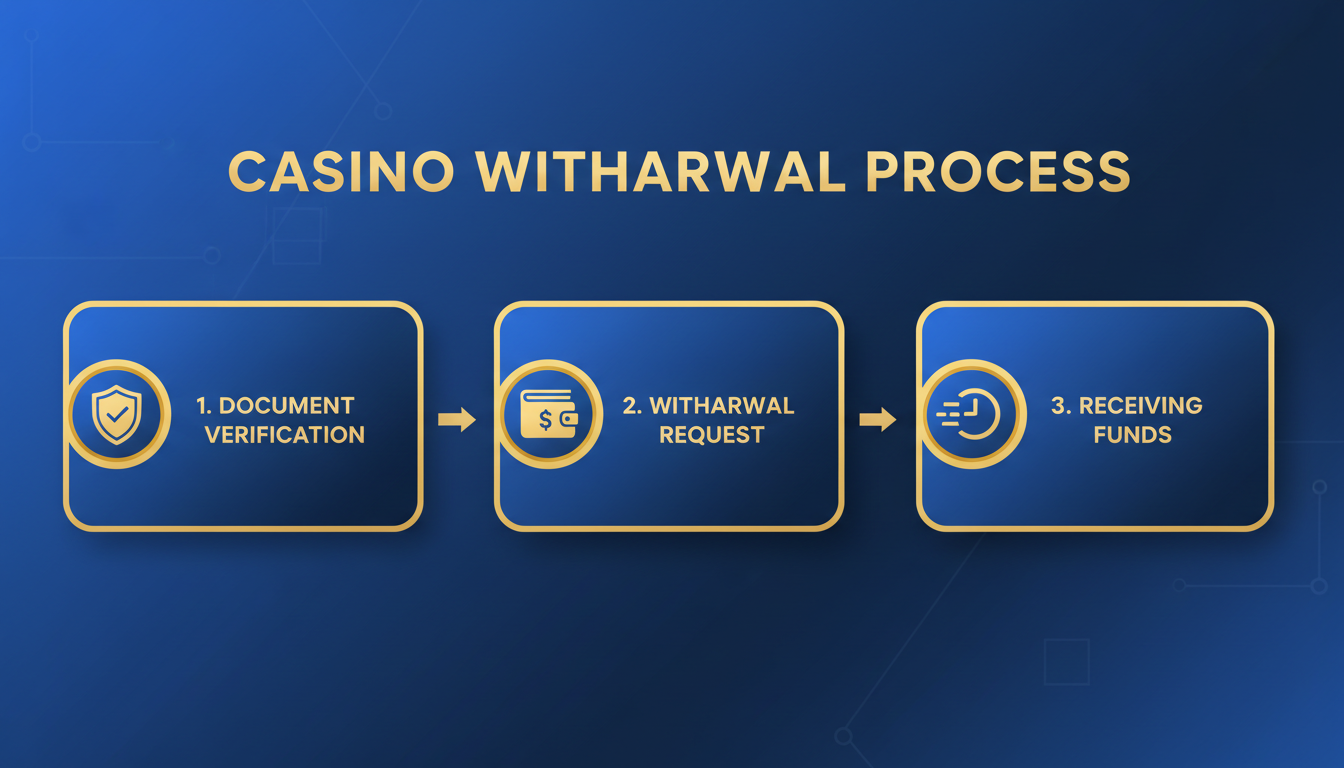 Infografika przedstawiająca proces wypłaty środków w kasynie online